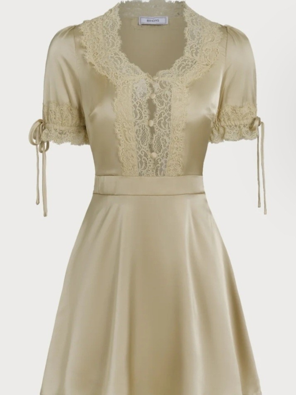 Lace Satin Mini Dress